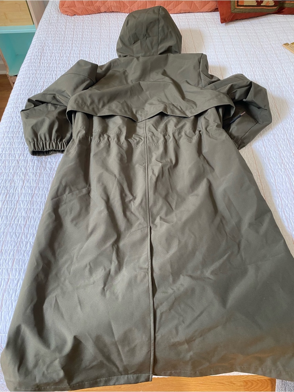Tahari Olive Green Rain Jacket with Hood, Women’s Large - Picture 6 of 11
